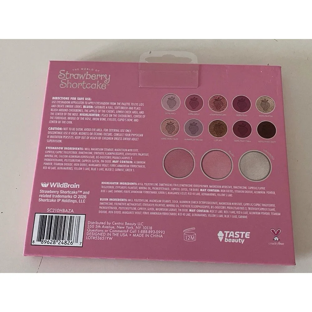 Strawberry Shortcake Complexion Palette‎ 10 Eyeshadow Highlighter & 2 Blush NEW